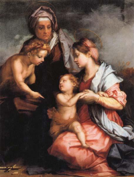 Andrea del Sarto Madonna and Child wiht SS.Elizabeth and the Young john Sweden oil painting art
